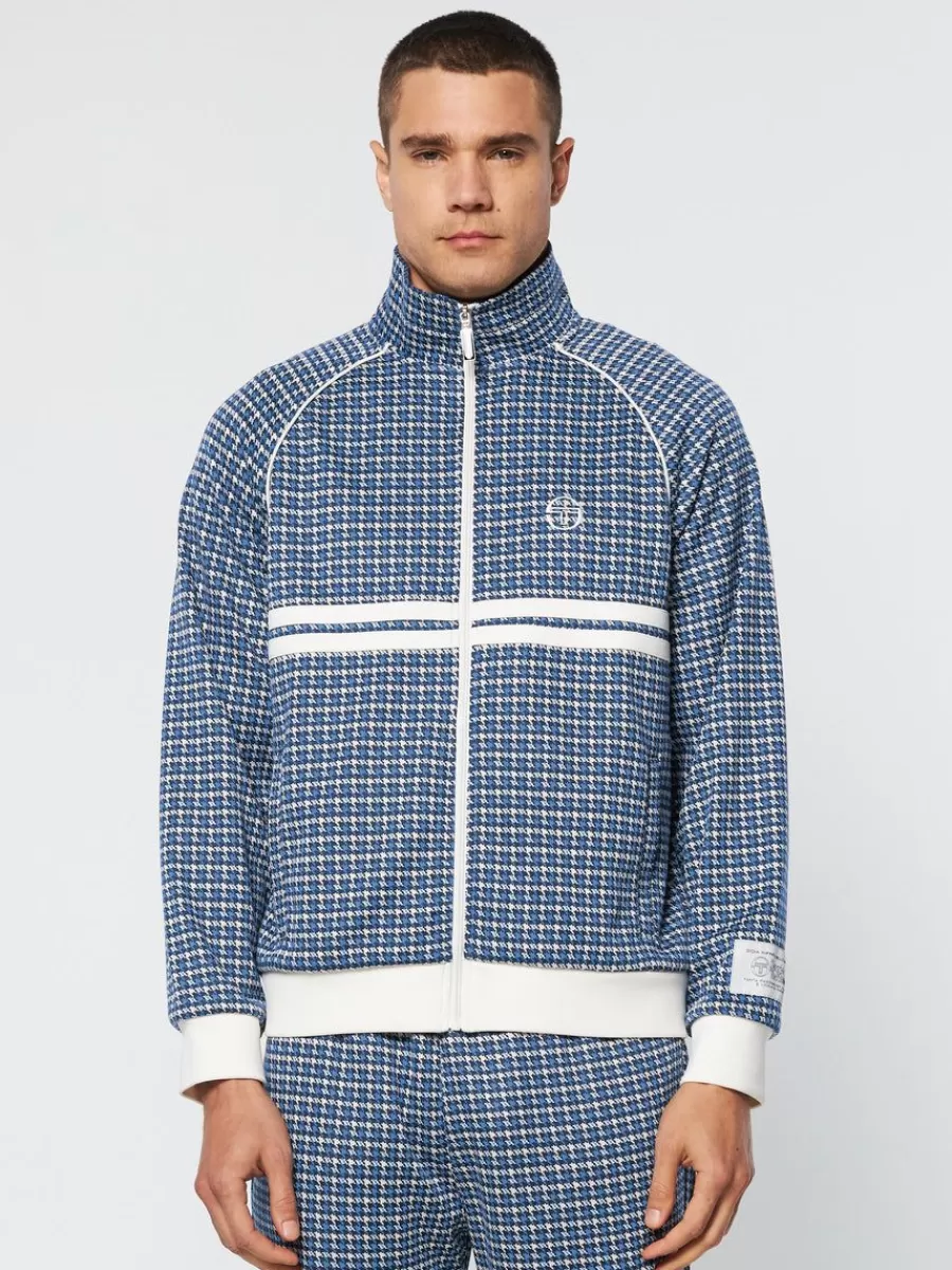 Jackets>Sergio Tacchini Dallas Houndstooth Track Jacket- Maritime Blue