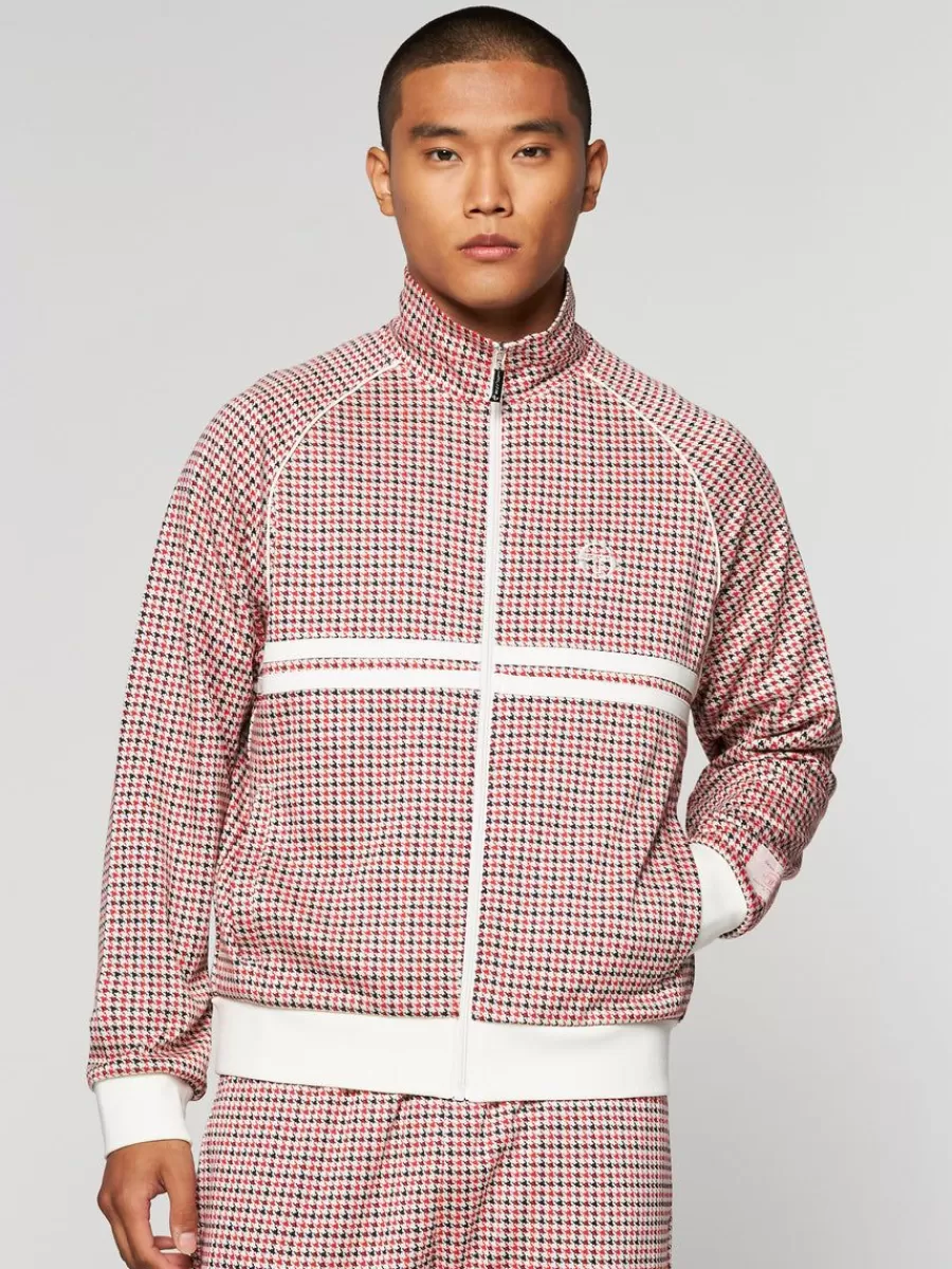 View All>Sergio Tacchini Dallas Houndstooth Track Jacket- Poinciana