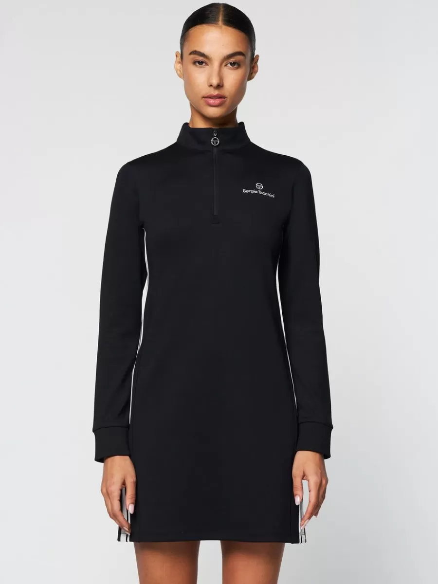 View All>Sergio Tacchini Damarindo Half-Zip Track Dress- Black