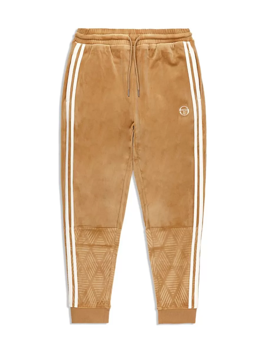 Tracksuits>Sergio Tacchini Debossed Damarindo Velour Track Pant- Meerkat