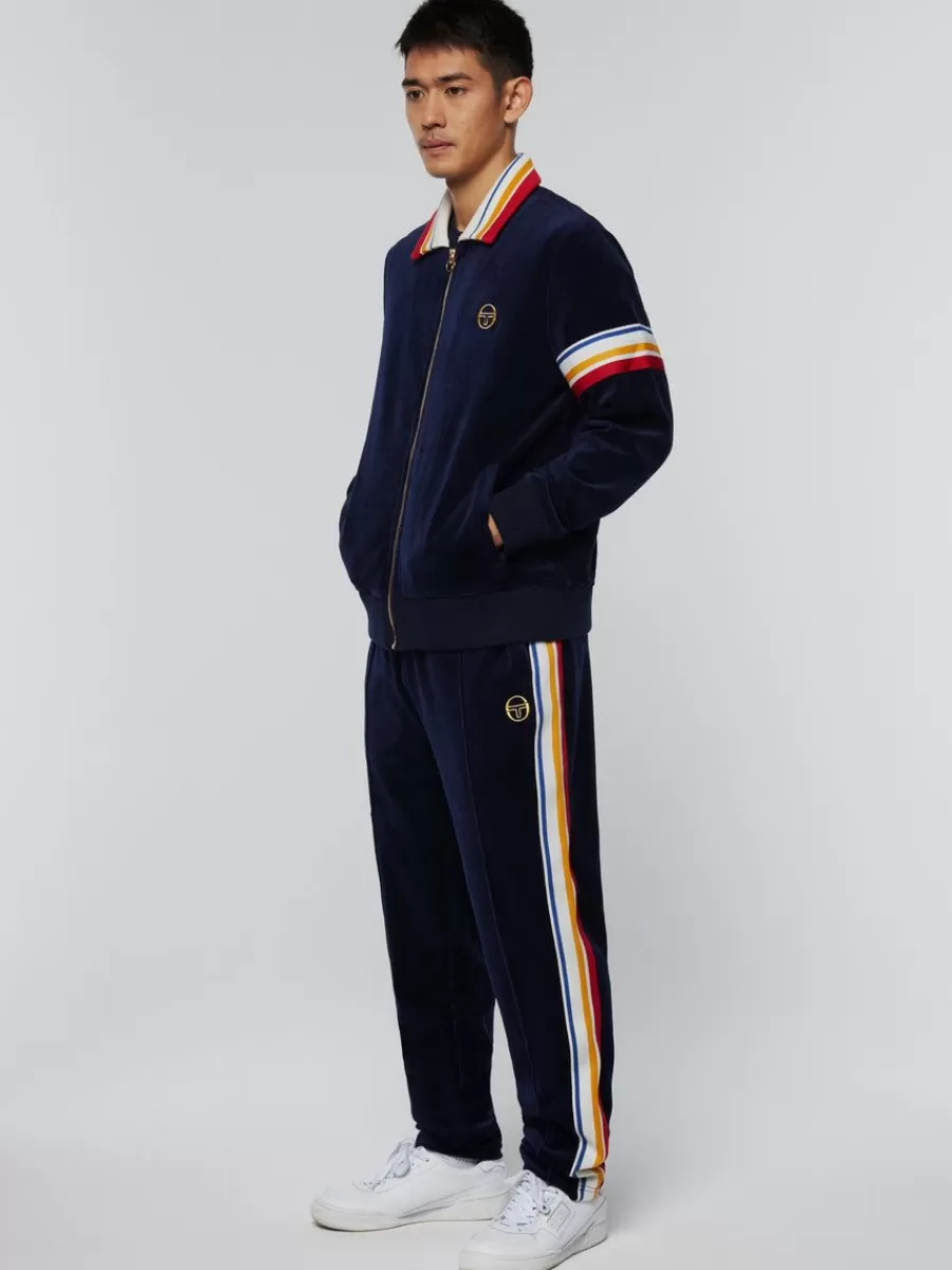 Velour>Sergio Tacchini Goran Velour Track Jacket Archivio- Maritime Blue