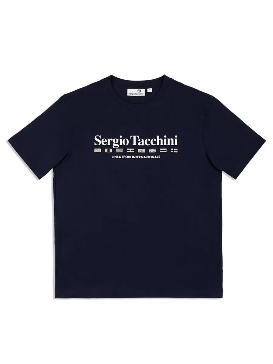 T-Shirts>Sergio Tacchini Monda T-Shirt- Maritime Blue
