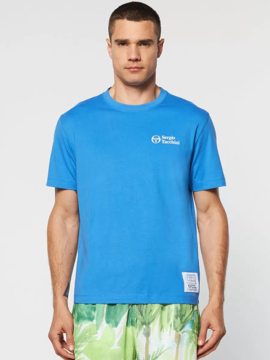 For The Court>Sergio Tacchini Onda T-Shirt- Palace Blue