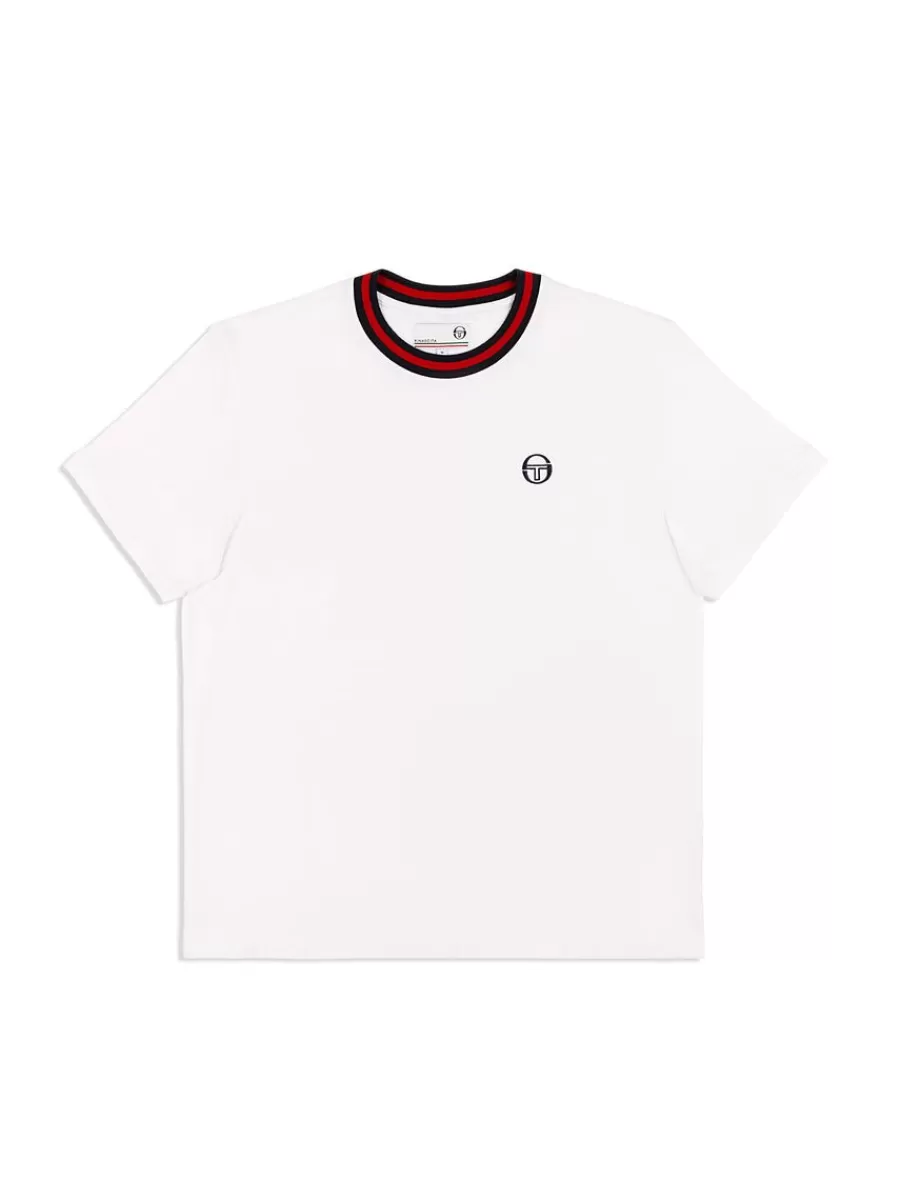 View All>Sergio Tacchini Rainer T-Shirt- White/ Adrenaline Rush