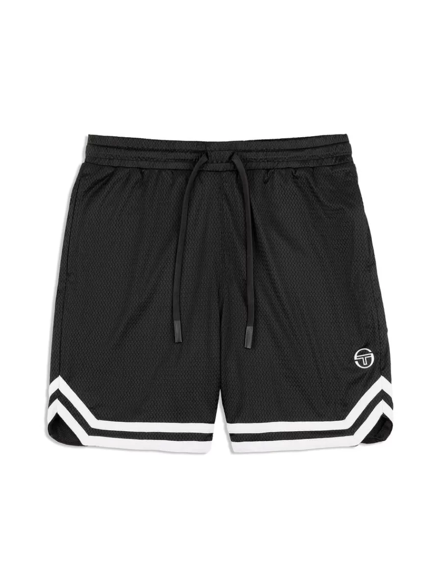 For The Court>Sergio Tacchini Spazio Banda Mesh Short- Black Beauty