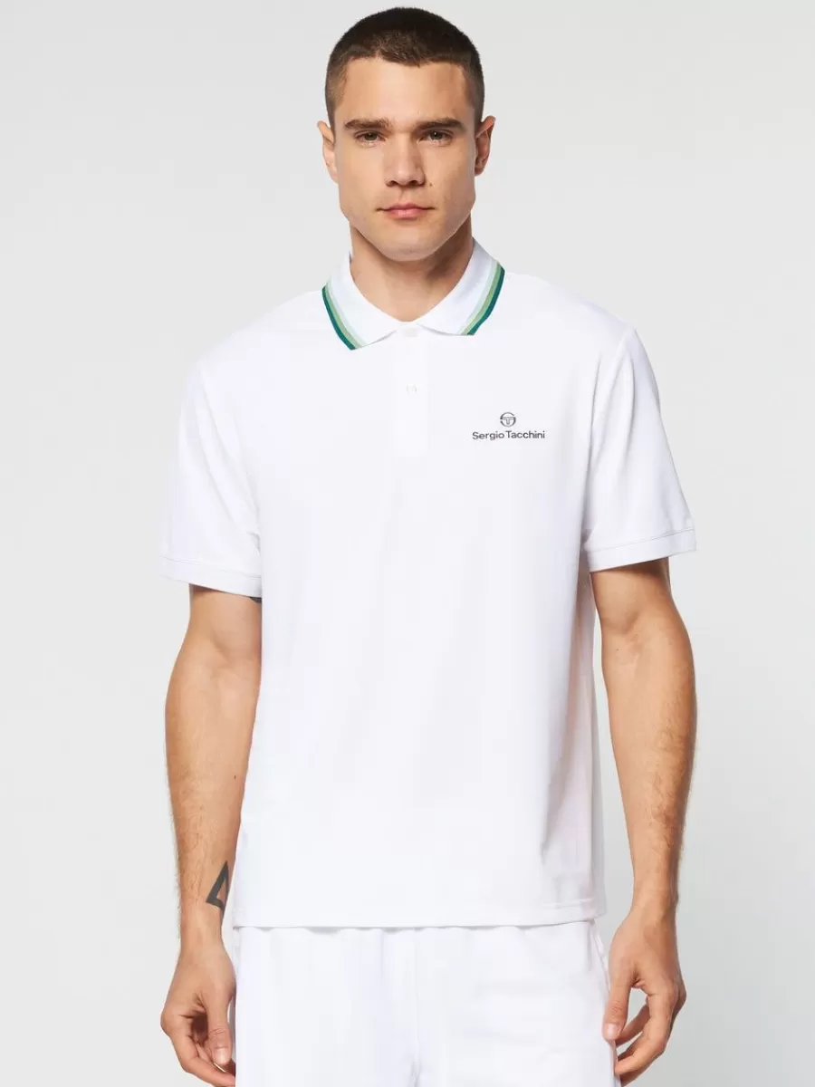 For The Court>Sergio Tacchini Veloce Polo- Brilliant White