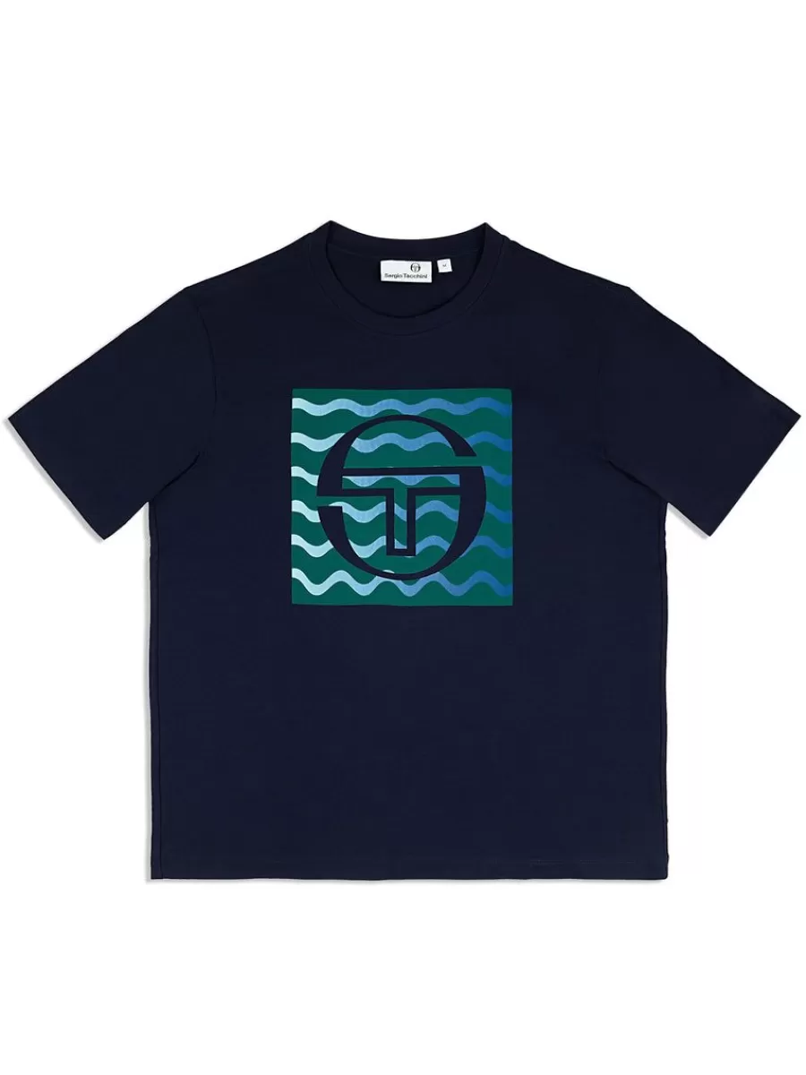 View All>Sergio Tacchini Veloce T-Shirt- Maritime Blue
