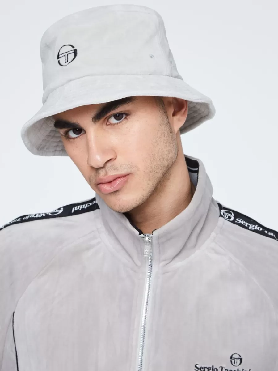 View All>Sergio Tacchini Velour Bucket Hat-Quiet Gray